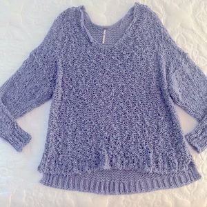 Free People Loose Weave Sweater Purple Pullover Womens Medium M